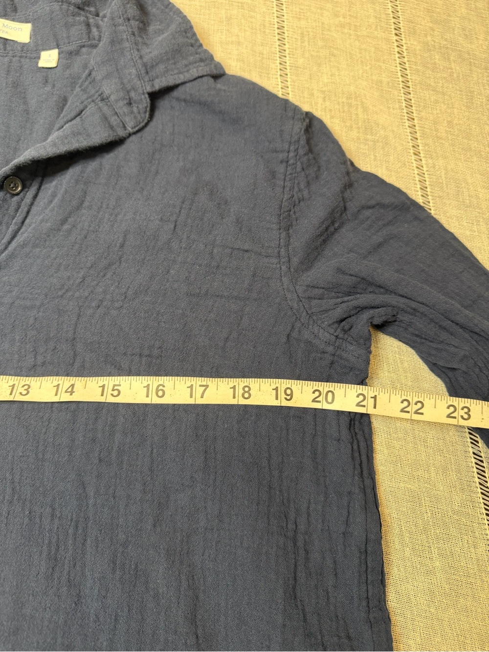 Aritzia Little Moon Women's Sail Shirt 100% Cotton Button-Up Gauze Navy Size Sm - Picture 11 of 15